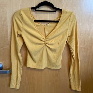 Pacsun yellow long sleeve crop top